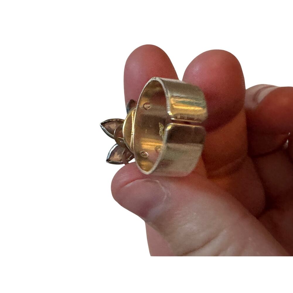 Silver Flower Adjustable ring - Picture 2 of 8